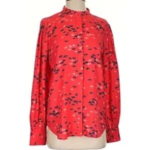 Ann Taylor Red Floral Blouse